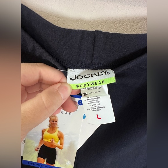 NWT Vintage Jockey women’s Navy and Green Athletic Shorts leggings size large - Picture 6 of 6